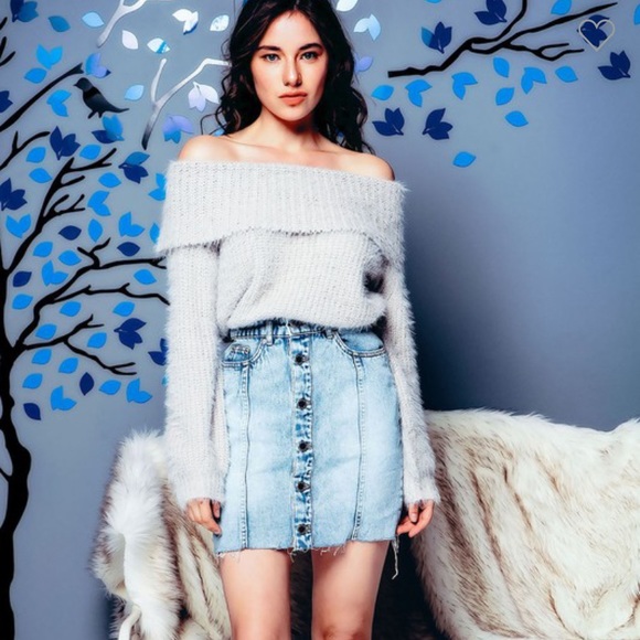 New Chunky Off knit Furry Off Shoulder Sweater SOLD OUT - Picture 8 of 10